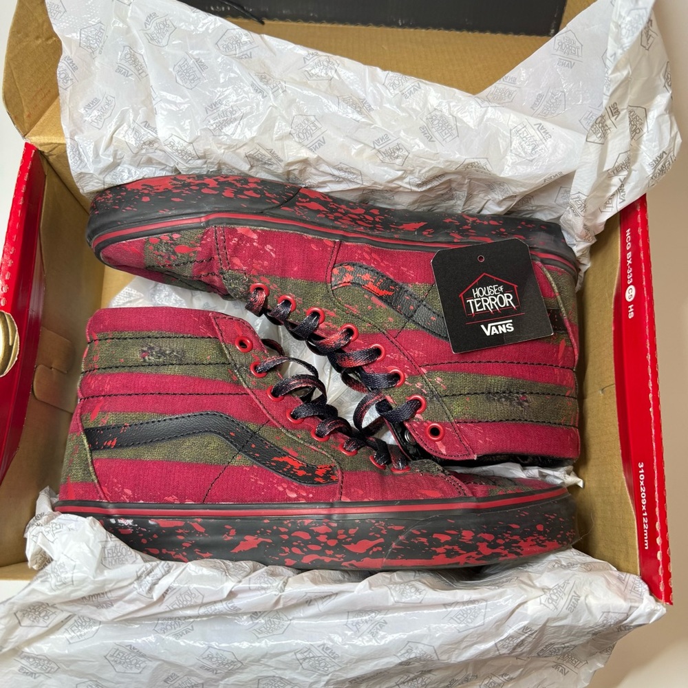 Vans Sk8-hi X Nightmare On Elm Street Freddy Krueger House Of Terror Size 8.5 - Picture 6 of 7